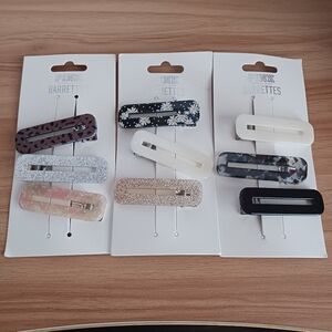 PINK Victoria's Secret Hair Clips - Black, White, Pink, Gold